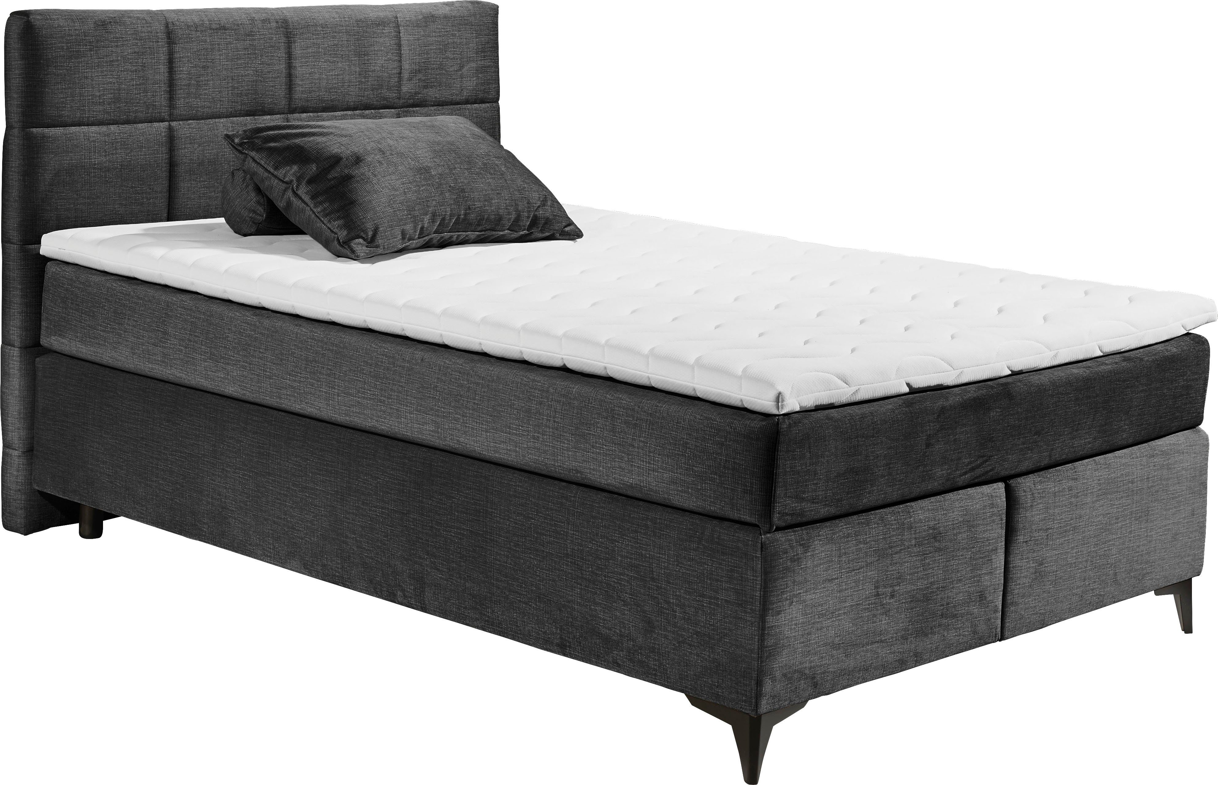 inkl. schwarz Navarra, ED Topper DESIGN Boxspringbett EXCITING