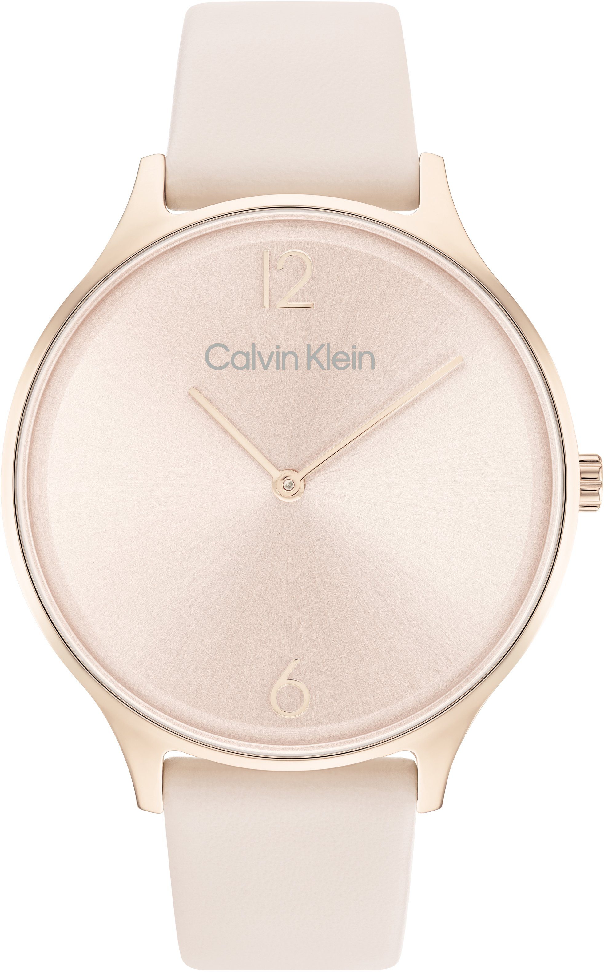 Calvin Klein Quarzuhr Timeless 2H, 25200009, Armbanduhr, Damenuhr, Mineralglas, IP-Beschichtung