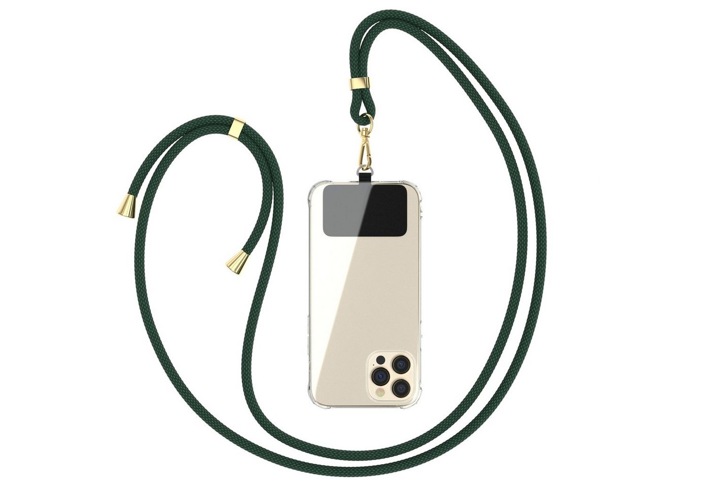 EAZY CASE Handykette Universal für jedes Smartphone zum Umhängen, Handykette LG Google Pixel Sony etc. Handyband Ring mit Karabiner Grün