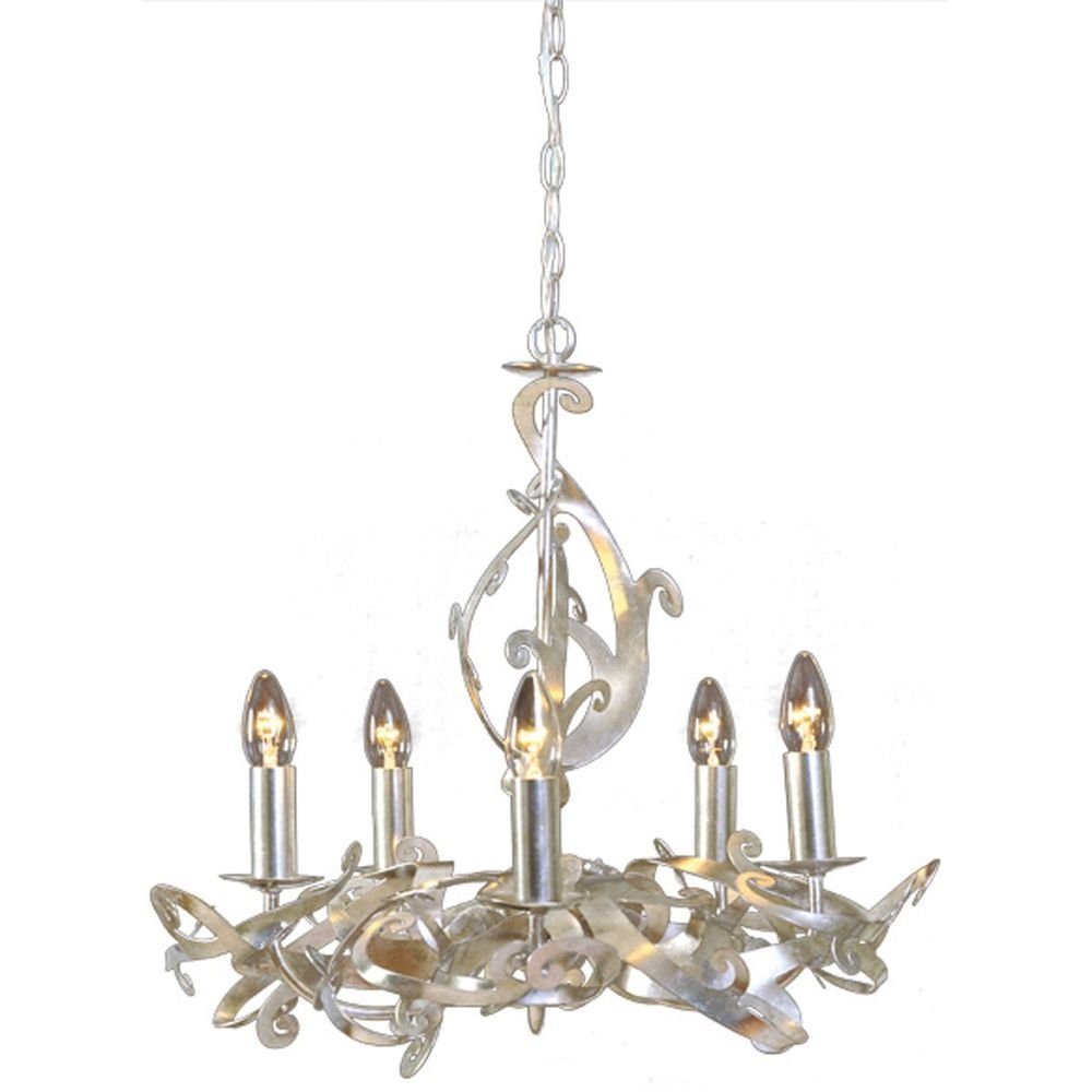 Holländer Pendelleuchte 5-flammig Buono Eisen Silber