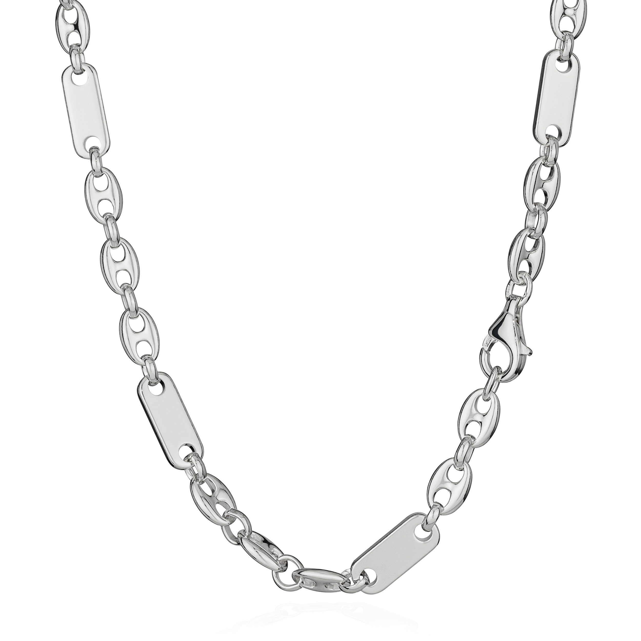 Silberkette Collier 60cm Exquisite Kaffeebohnenkette 925 Silber 5,8mm breit Silber