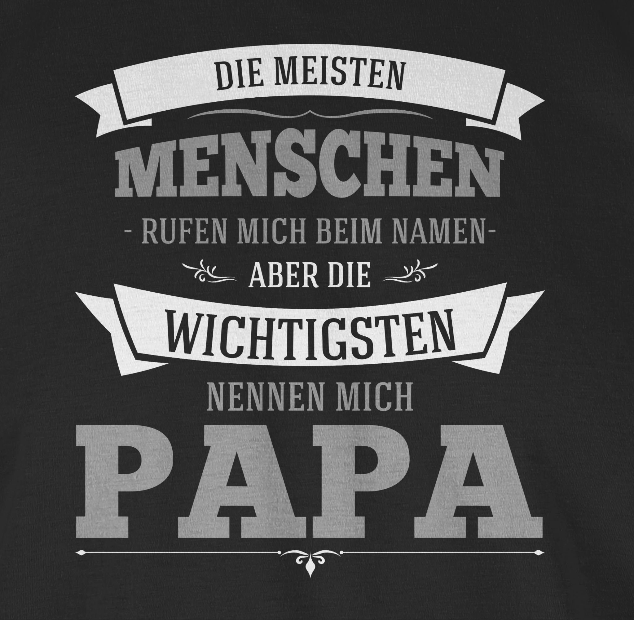 Shirtracer T-Shirt Die Wichtigsten Papa für Vatertag mich Schwarz 01 grau Papa nennen Geschenk