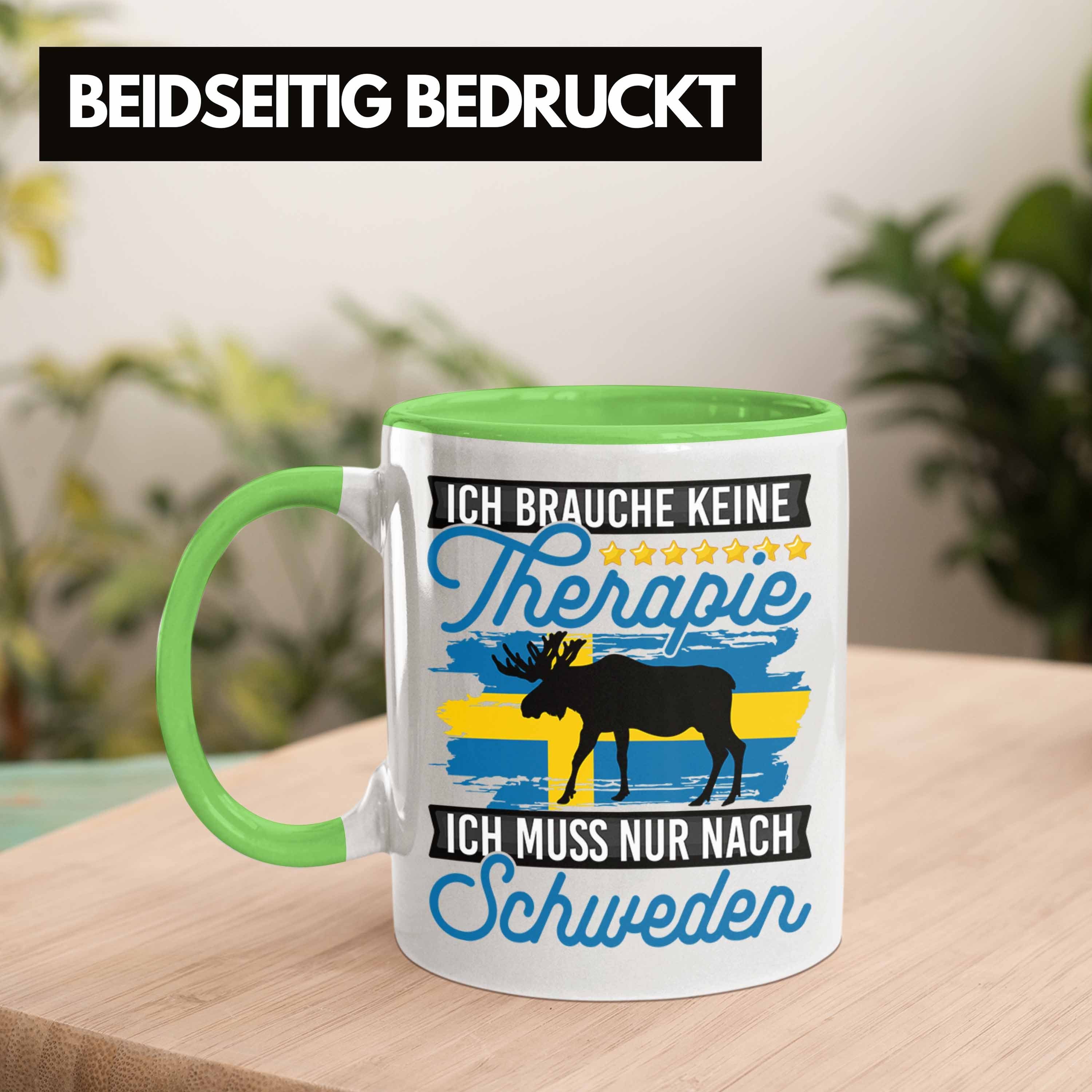 Urlaub Ic Trendation Schweden Grün Tasse Keine Therapie Schweden Geschenk Tasse Brauche Ich