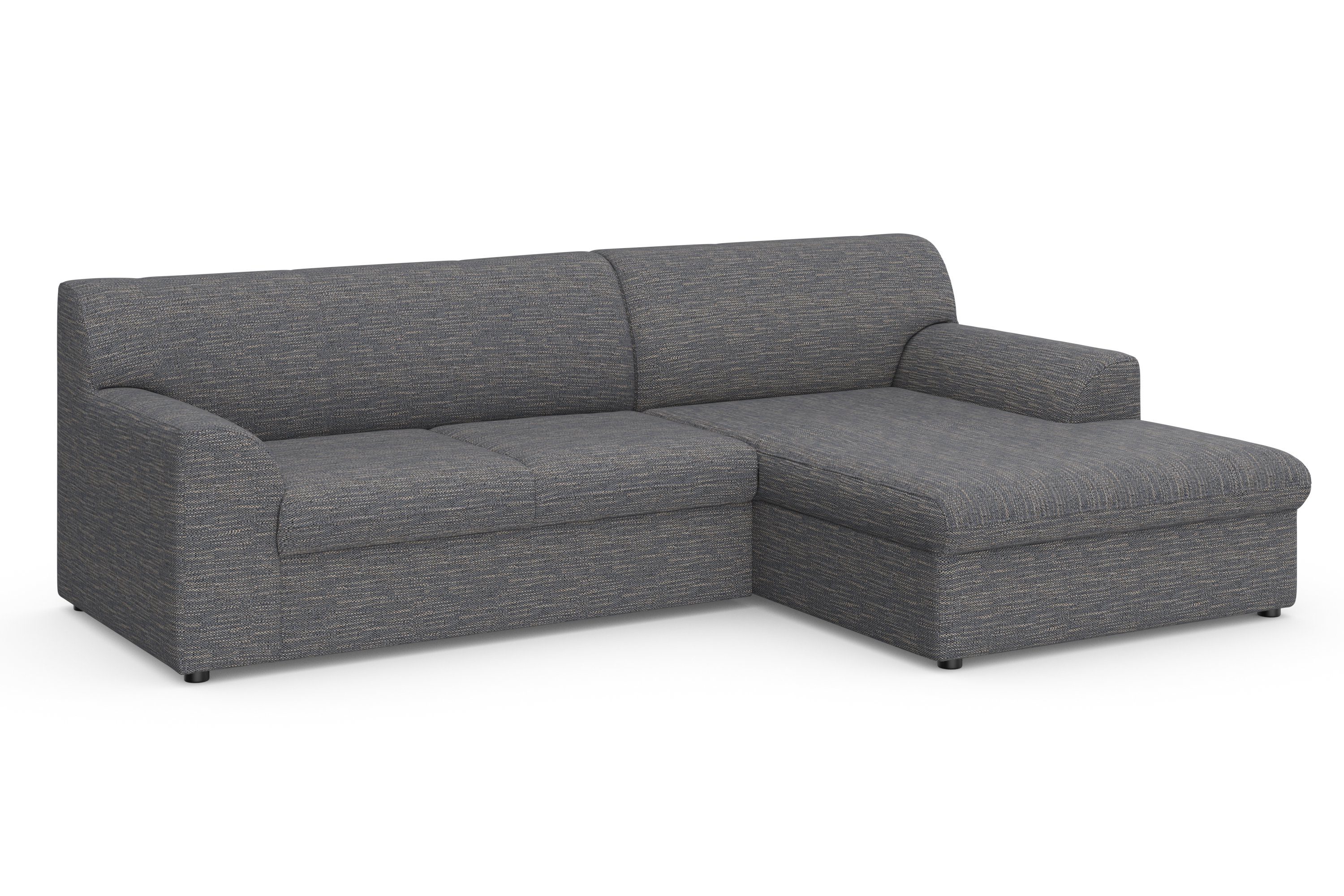 DOMO collection Ecksofa Topper, elegant und zeitlos, kompaktes Stellmaß 245/155cm, L-Form, mit Recamiere, wahlweise mit Schlaffunktion