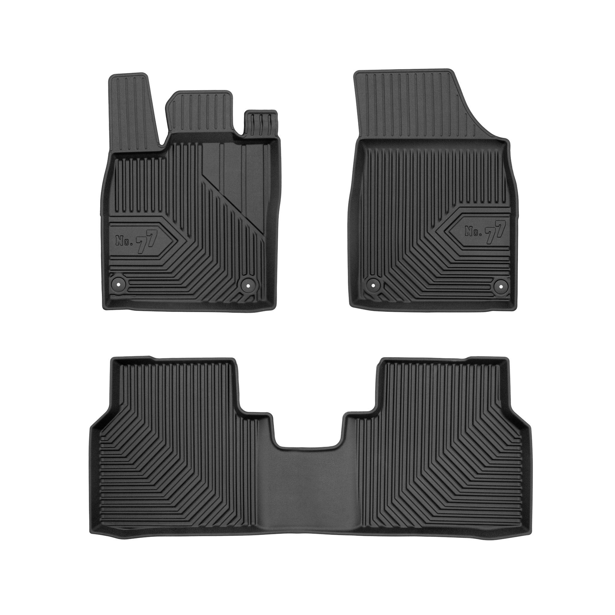Auto-Fußmatten Gummimatten No.77 für Audi Q4 e-tron 2021-2025 TPE Schwarz 3 teile