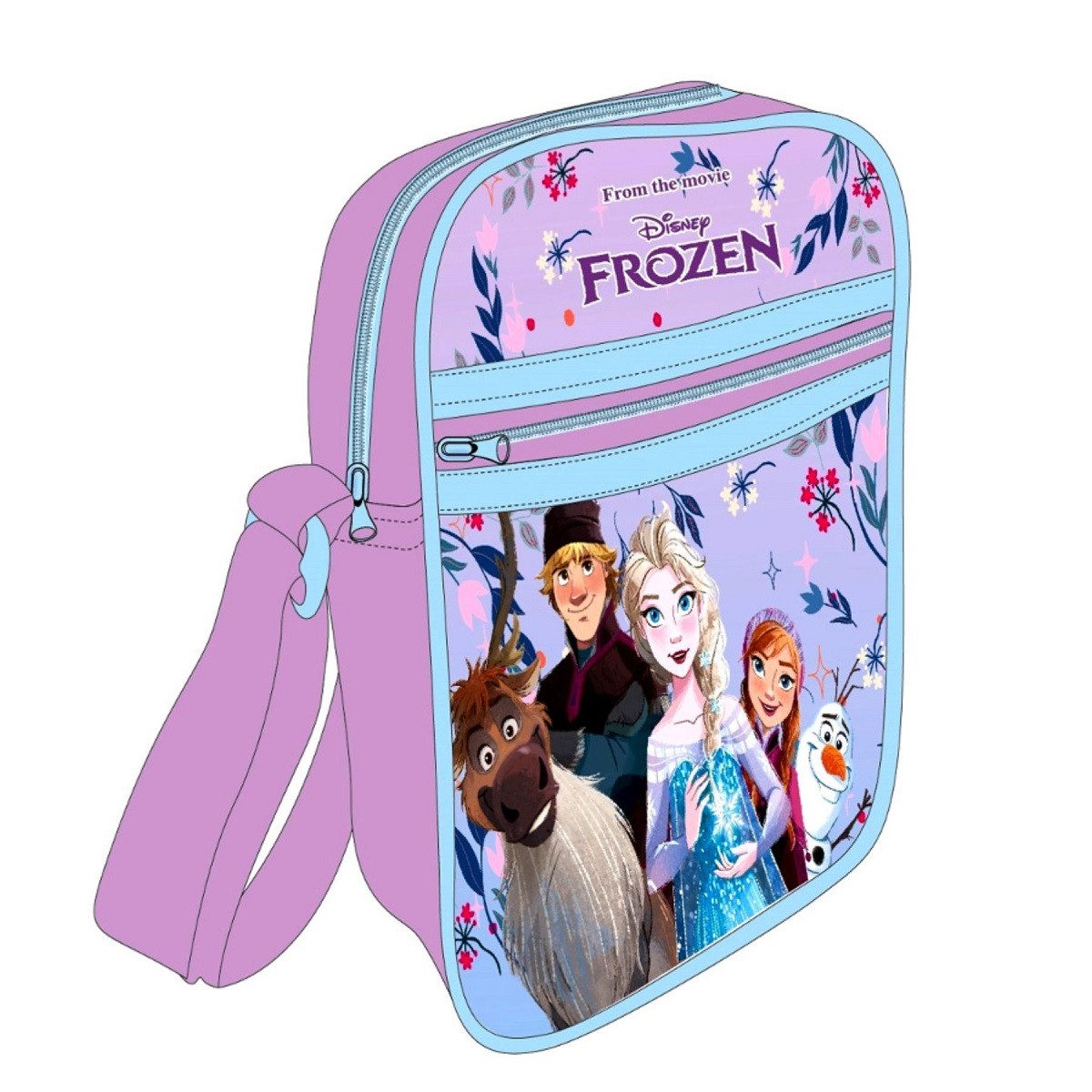 Textiel Trade B.V. Umhängetasche Kinder – Disney Schultertasche Elsa & Anna Motiv (1-tlg), ideal für Schule und Reisen, perfekt für Snacks oder Taschengeld