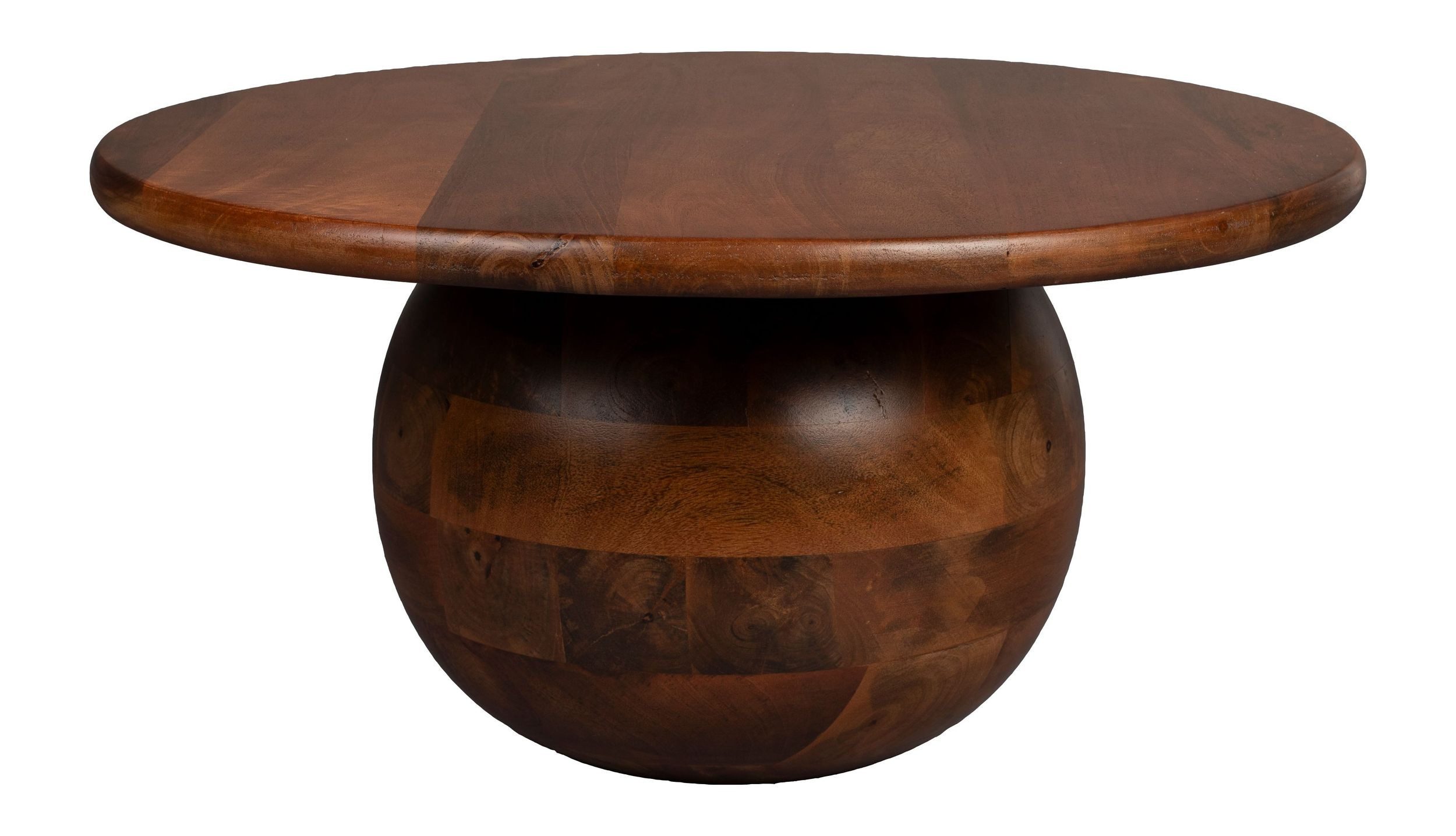 Dutchbone Couchtisch Couchtisch Oblivian rund aus Mangoholz mit walnussbrauner Oberfläche