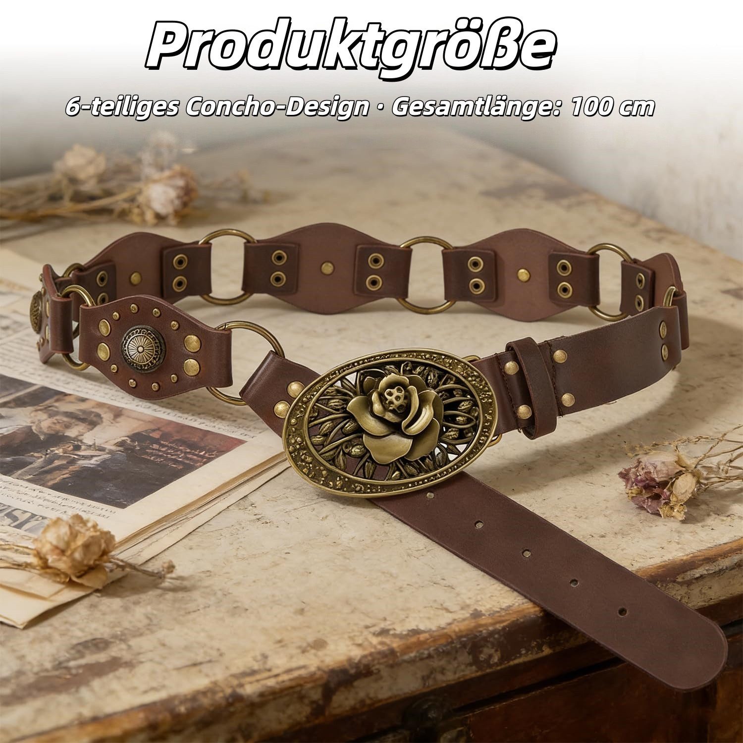 nsihing Taillengürtel Concho Gürtel für Damen Breiter Boho Westerngürtel Boho Taillengürtel für Kleider Röcke und Jeans