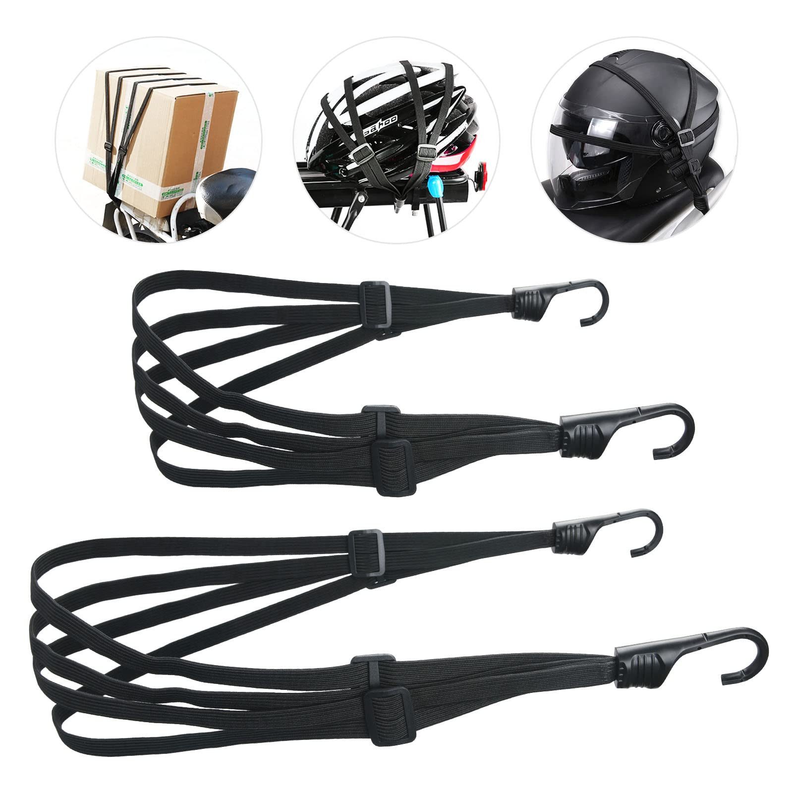 FOUORTUNATE-BEE Spanngurt 2er Gepäckspanner Fahrrad mit Haken Elastische Spanngurte Expander Spanngurte für Motorrad, Helm, Gepäckträger und Taschen Transport