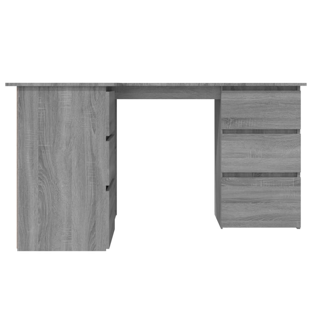 furnicato Schreibtisch 145x100x76 Holzwerkstoff Sonoma Grau Eckschreibtisch cm