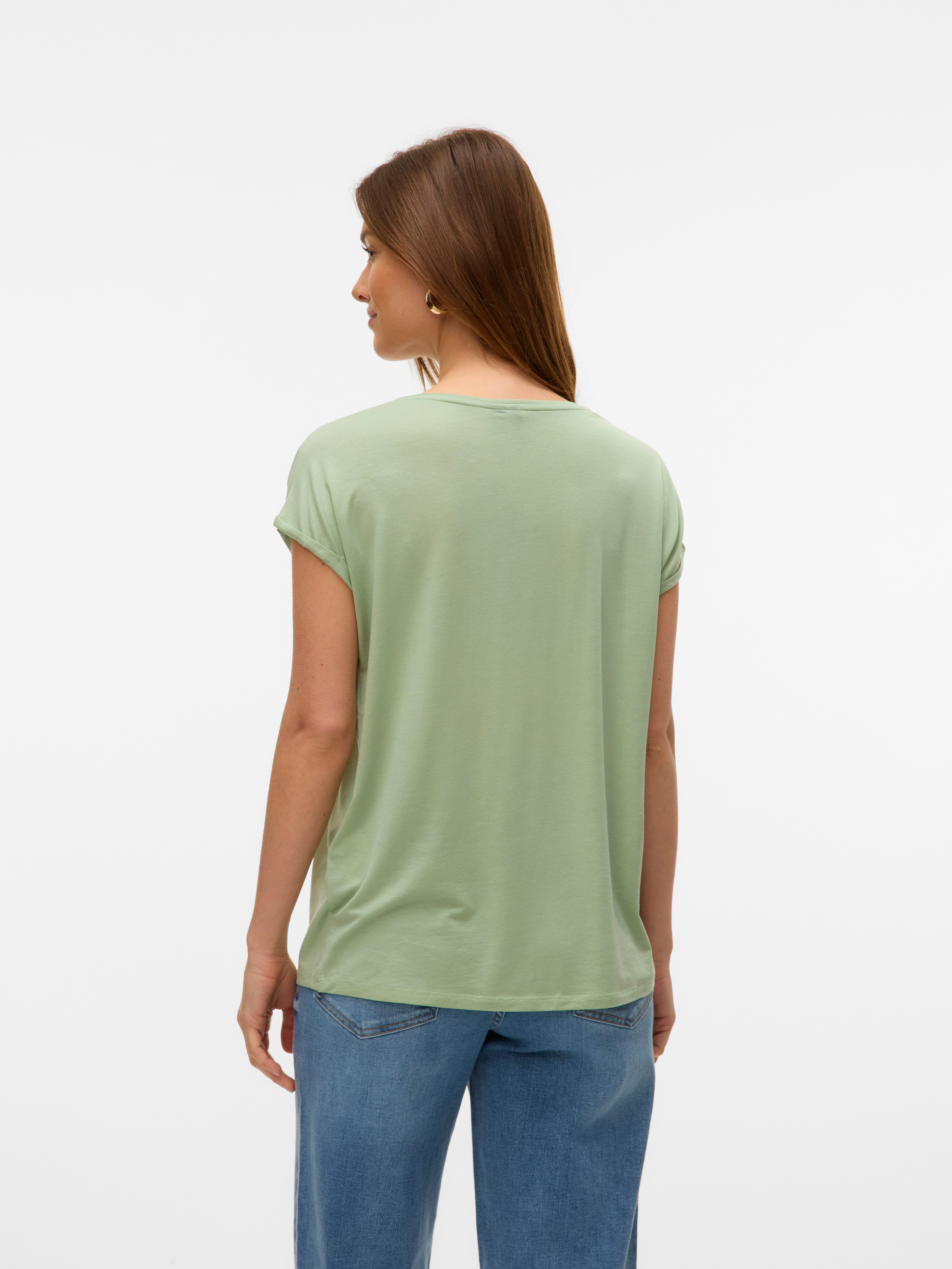 Vero Moda T-Shirt VMAVA PLAIN SS TOP JRS NOOS Materialmix, regular fit