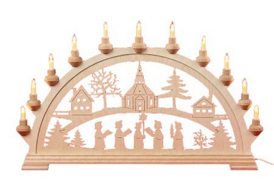 Kunstgewebe Taulin Schwibbogen Motiv Seiffener Kirche, Handarbeit aus dem  Erzgebirge