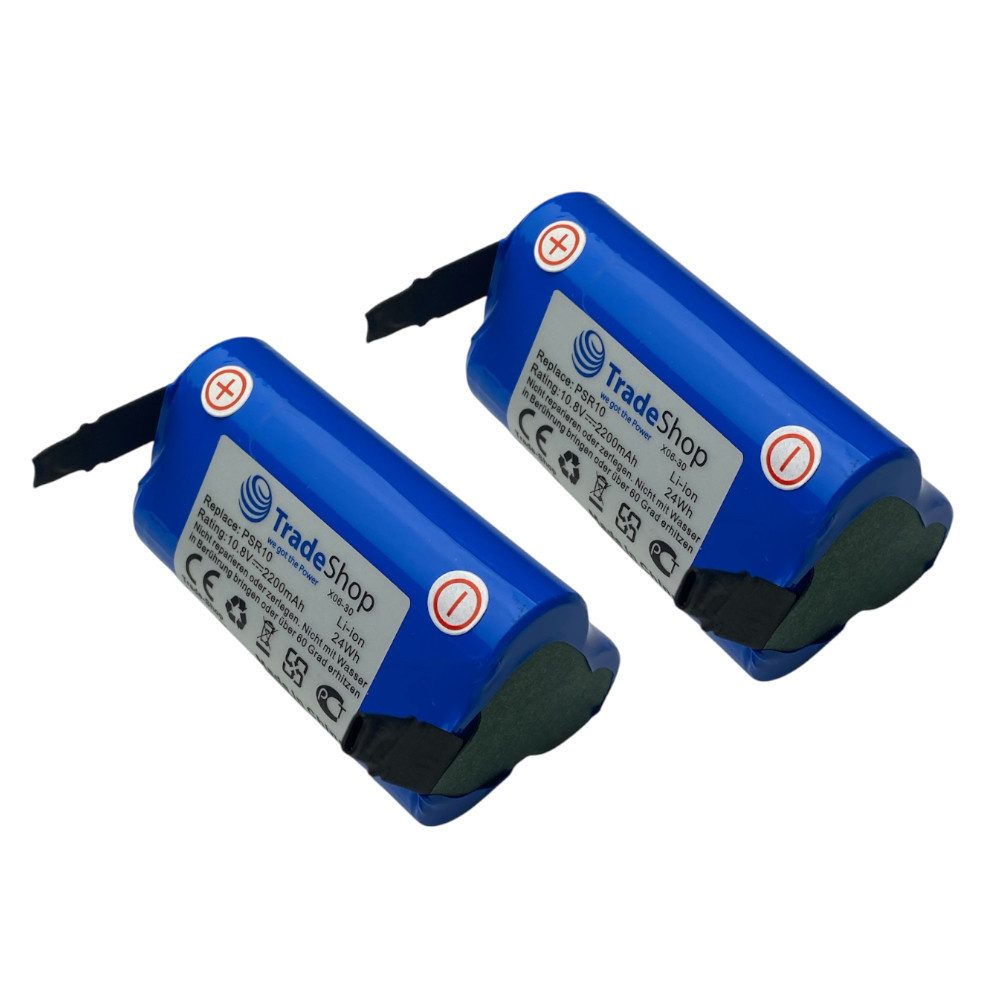Trade-Shop 2x Akku-Zellen zum Selbsteinbau für Bosch KEO, AGS 10.8, ASB 10.8 Akku Li-Ion 2200 mAh (10,8 V)