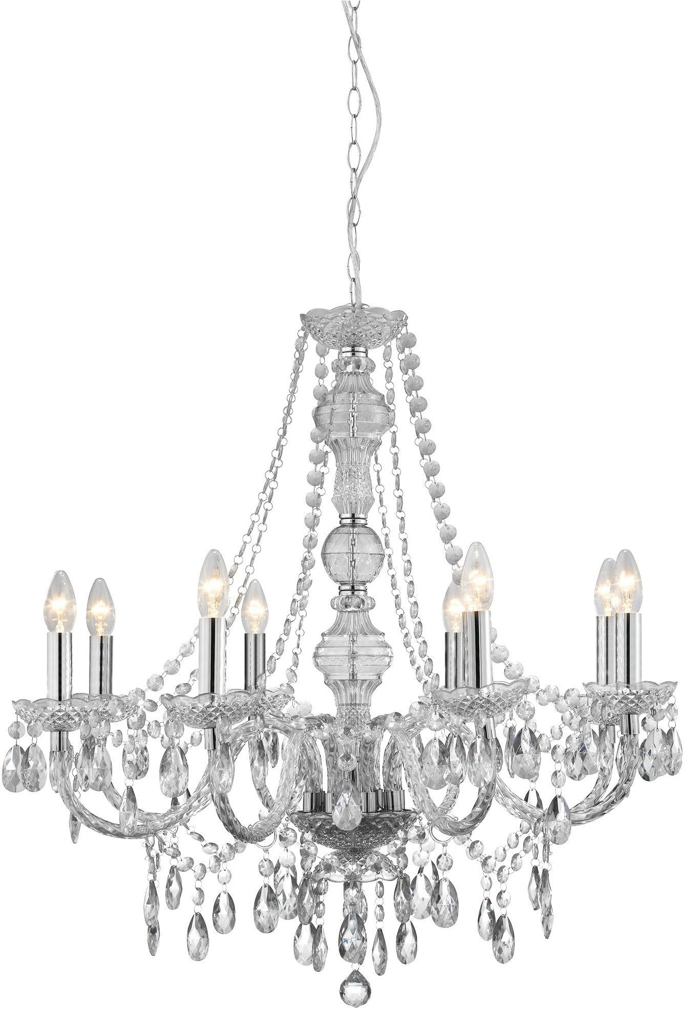 Searchlight Kronleuchter Hängeleuchte Marie Therese, 8-flammig, ohne Leuchtmittel, Glamourös