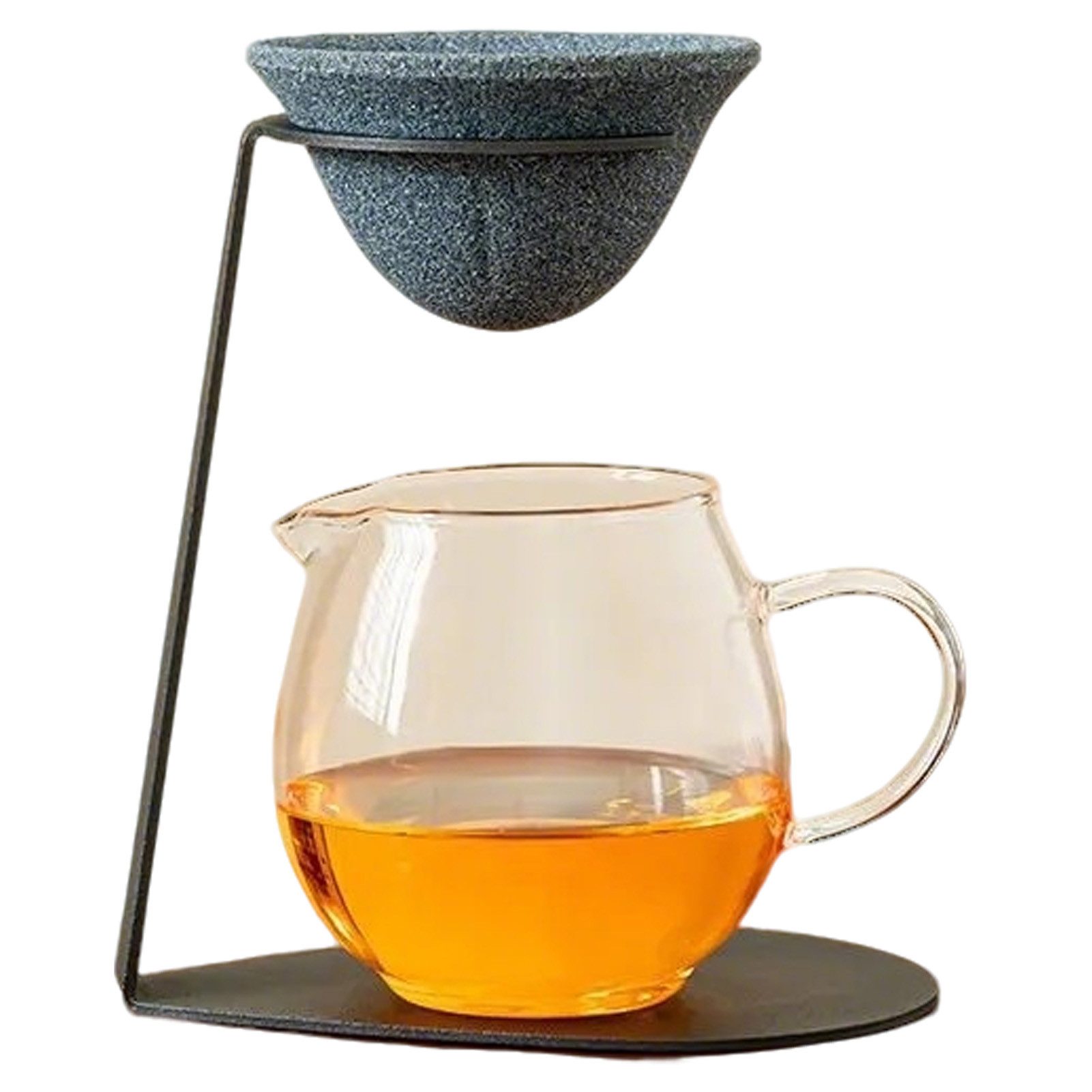 Jumpeak Teesieb Keramik Teesieb mit Ständer,Nanoporen,handgefertigt,50 Mikrometer, Keramik, (Packung), Teesieb für Tasse & Kanne,wiederverwendbar,enthärtet Wasser,edel