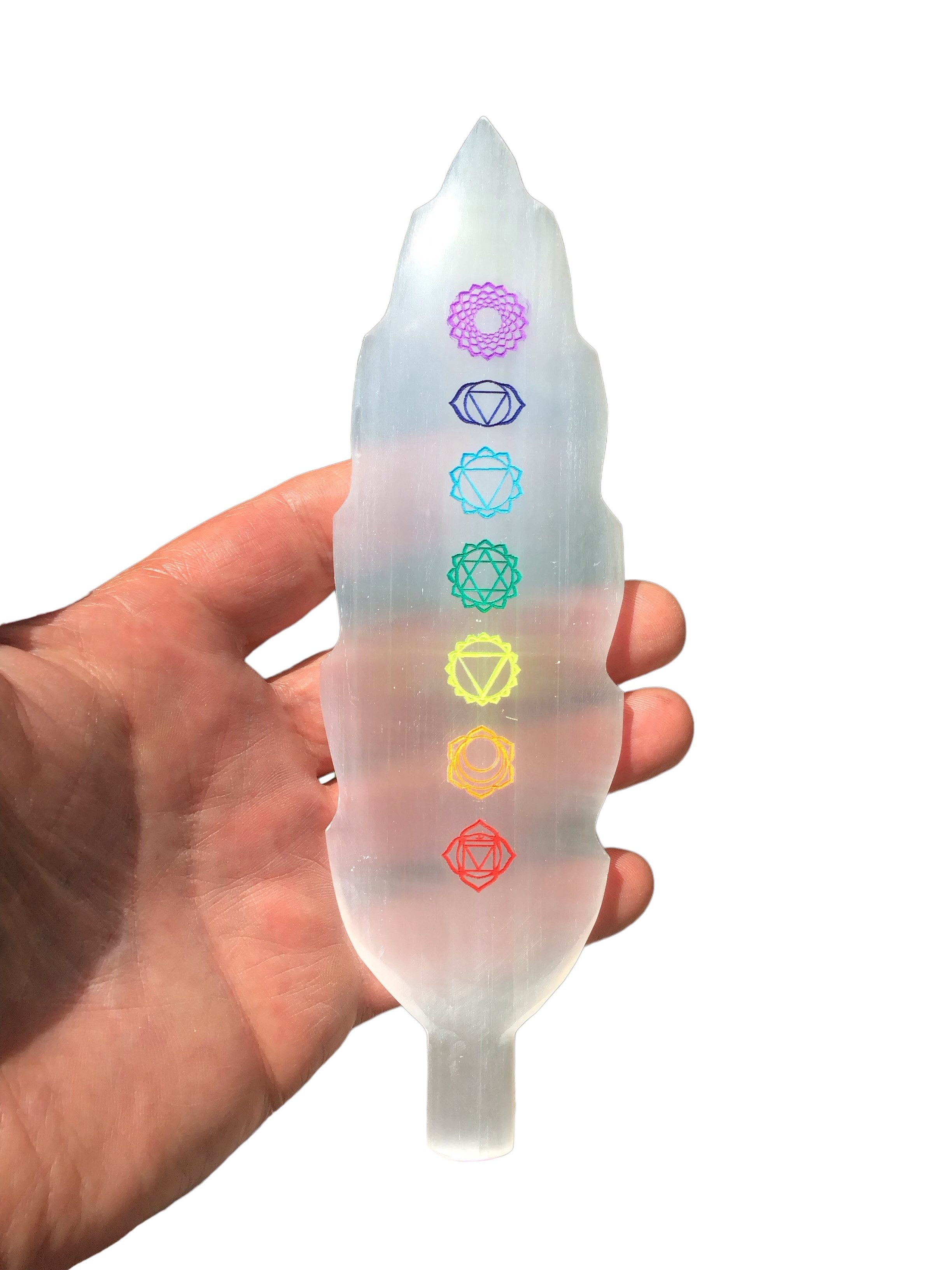 Steinfixx® Dekoteller Echte Selenit Ladeplatte Feder günstig online kaufen