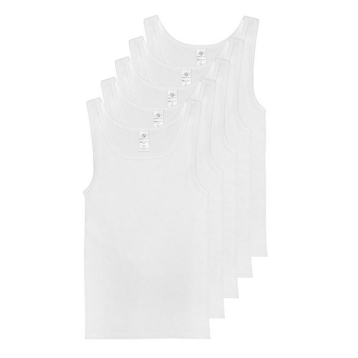 HAASIS Bodywear 1919 Achselhemd Herren Unterhemd 77501011-weiß (Packung 5-St. 5er Pack) hochwertiges weißes Achselhemd in optimaler Paßform pflegeleicht formbeständig strapazierfähig aus 100% hautsympathischer Baumwolle