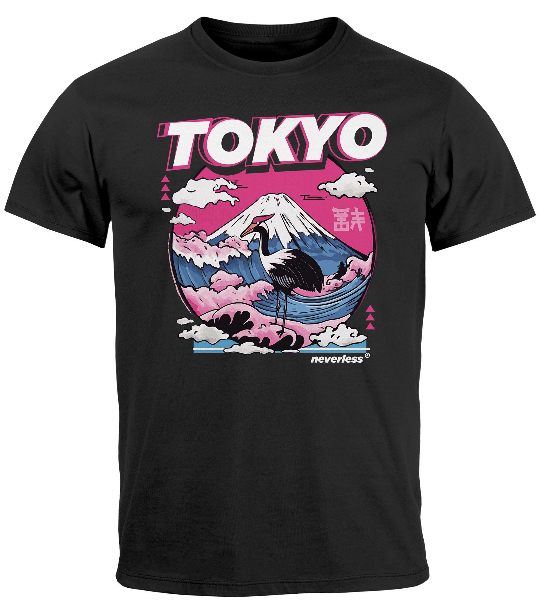 Neverless Print-Shirt Herren T-Shirt Tokyo Japan günstig online kaufen