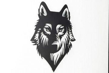 KUNSTLOFT Wanddekoobjekt Geschichte des Wolfs 68x82x2 cm, handgefertigte Wanddeko Metall