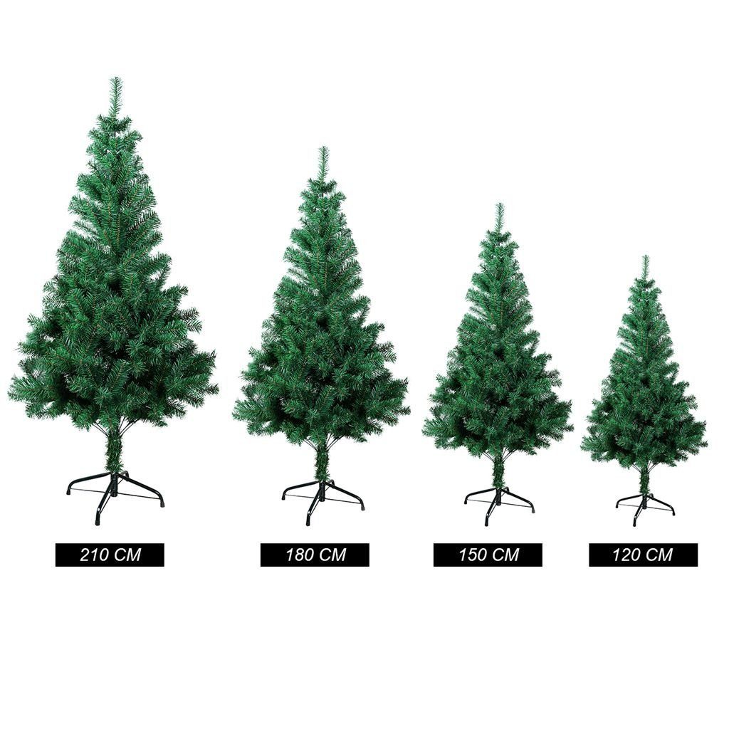 SunJas Künstlicher Weihnachtsbaum XM-3-9, 120cm-180cm Christbaum Ständer Tannenbaum Weihnachtsbäume mit grün