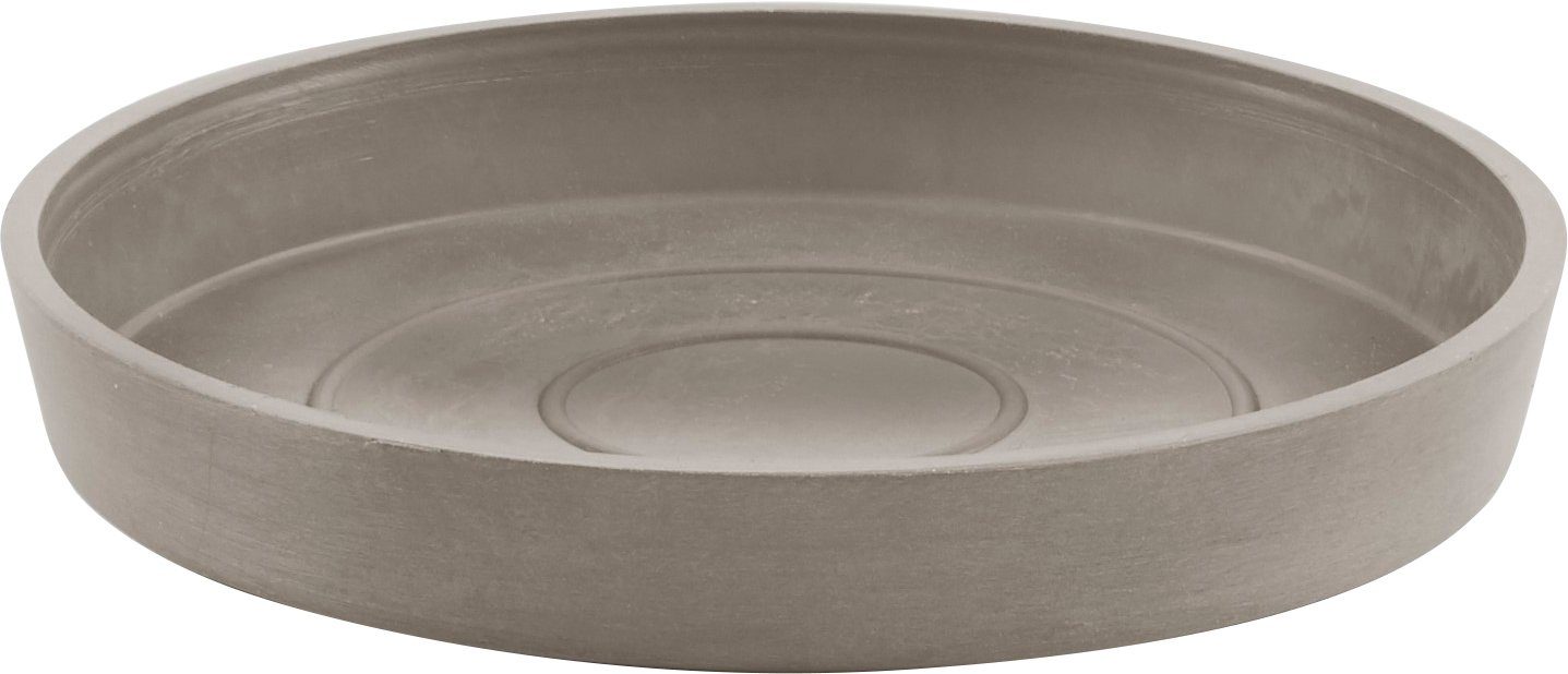 18x18x2,5 Blumentopfuntersetzer ROUND ECOPOTS BxTxH: SAUCER cm Taupe,