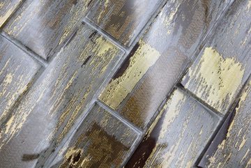 Mosani Mosaikfliesen Glasmosaik Crystal Mosaik schwarz mit gold glänzend / 10 Mosaikmatten