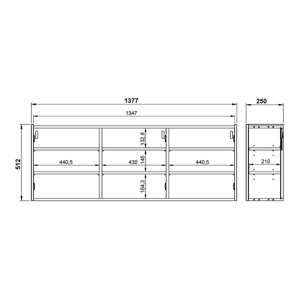Lomadox Schuhschrank LAPUA-01 Schuhkommode Flurschrank, weiß mit Eiche, grifflos