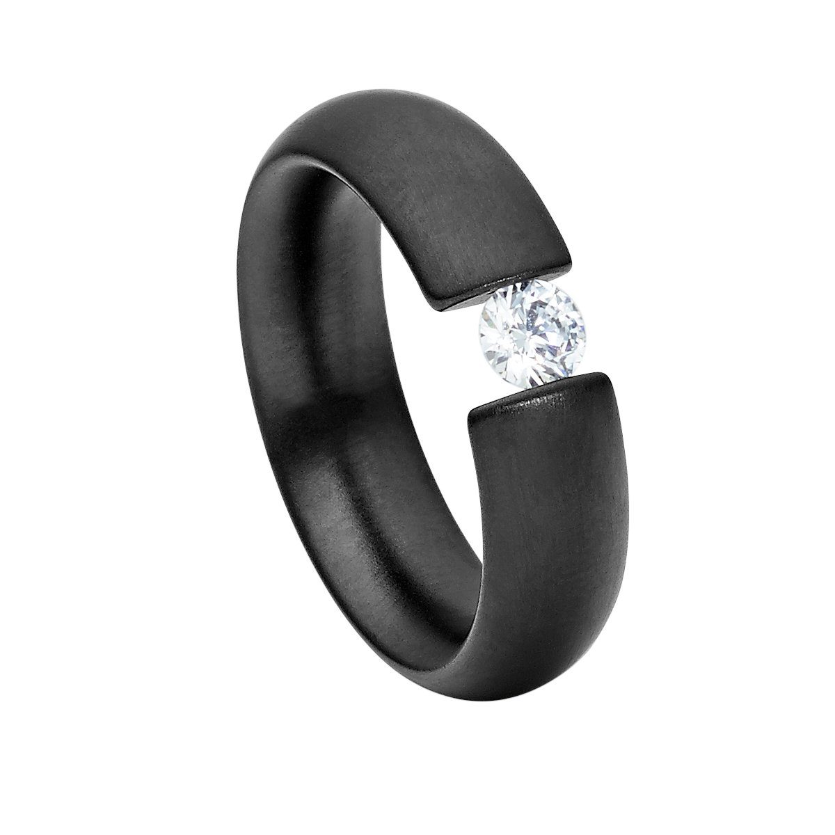 Heideman Fingerring »Intensio Schwarz« Ring mit Stein als Spannring