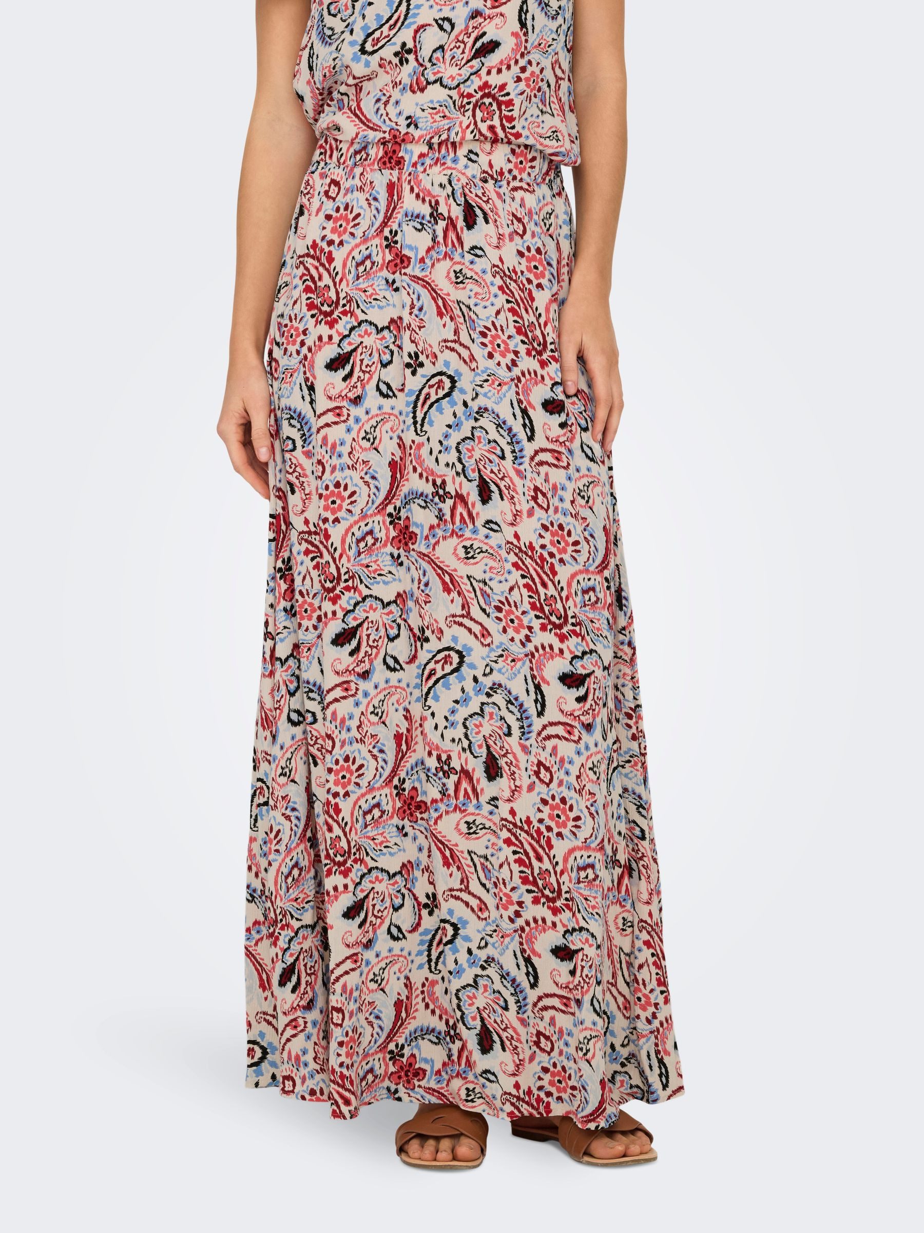 JACQUELINE de YONG Sommerrock Elegantes, gemustertes Design mit fließendem günstig online kaufen