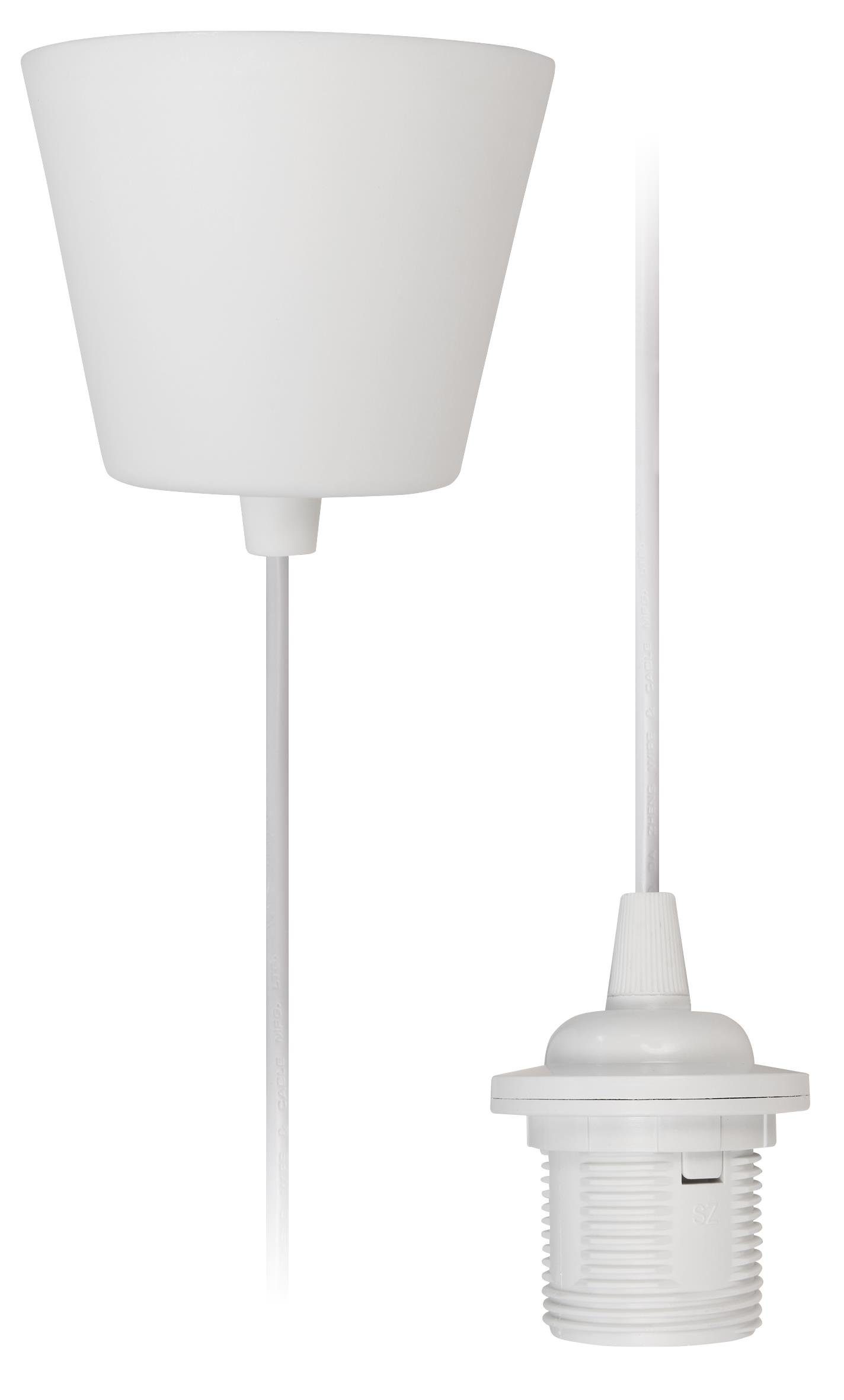 McShine Lampenfassung Lampenaufhängung McShine, E27 Fassung, weiß, 230V, 1,2m Kabel
