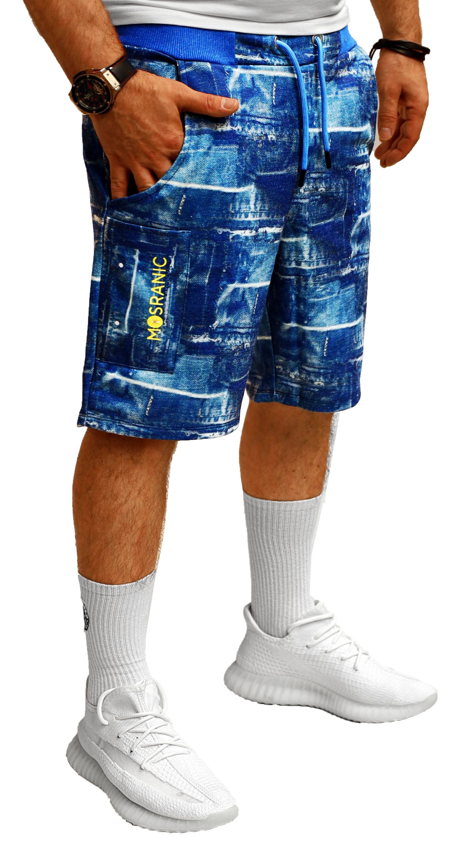 RMK Shorts Herren Short Sweatshorts kurze Hose Sommer Bermuda Jeans-Optik E günstig online kaufen
