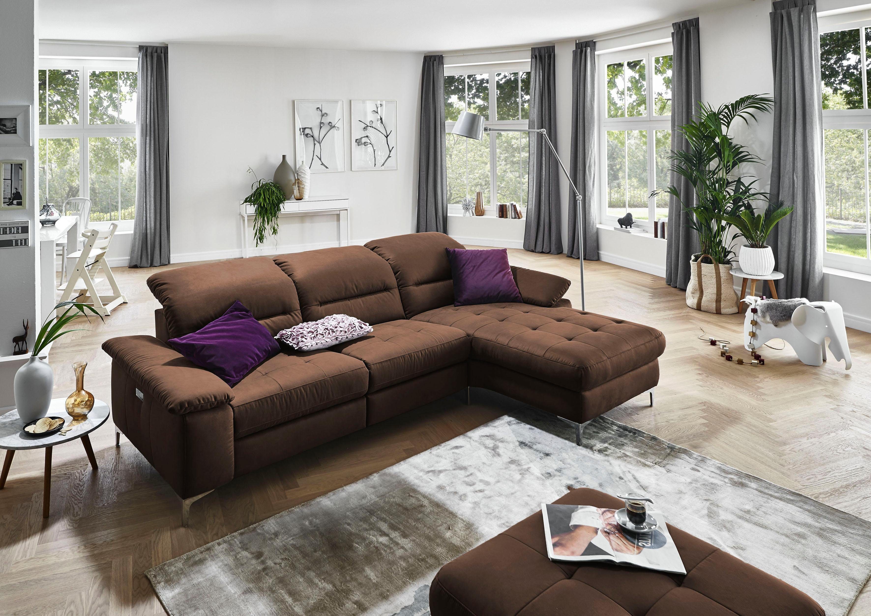 Places of Style Ecksofa »Basel«, wahlweise mit vollmotorischer