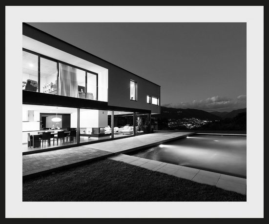 Places of Style Bild »Villa mit Pool«, mit Rahmen