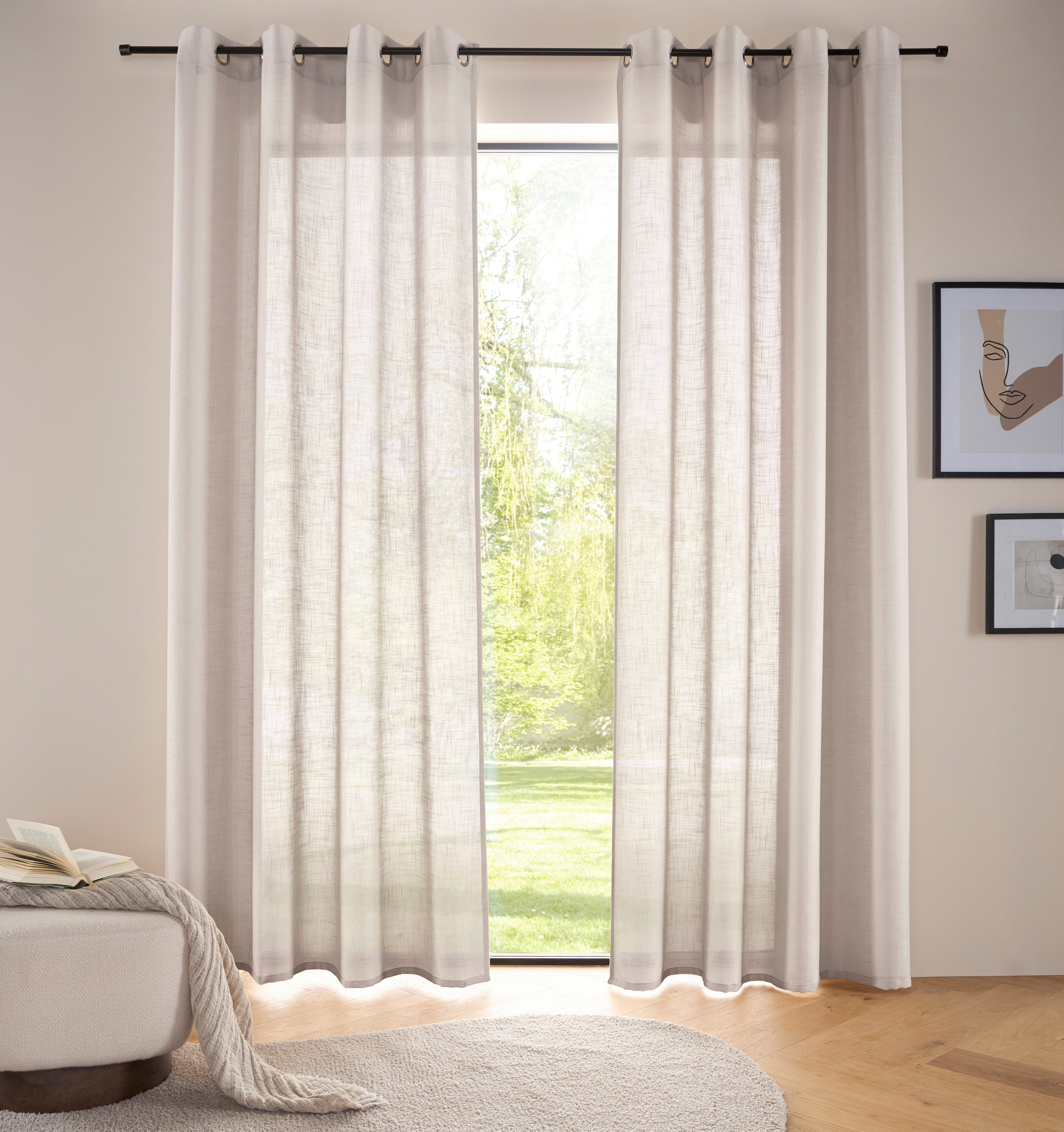 LeGer Home by Lena Gercke Gardine Marusha (2 St), Ösen, halbtransparent, Leinenoptik, Kundenliebling, Exklusiv, Wohnzimmer, Schlafzimmer