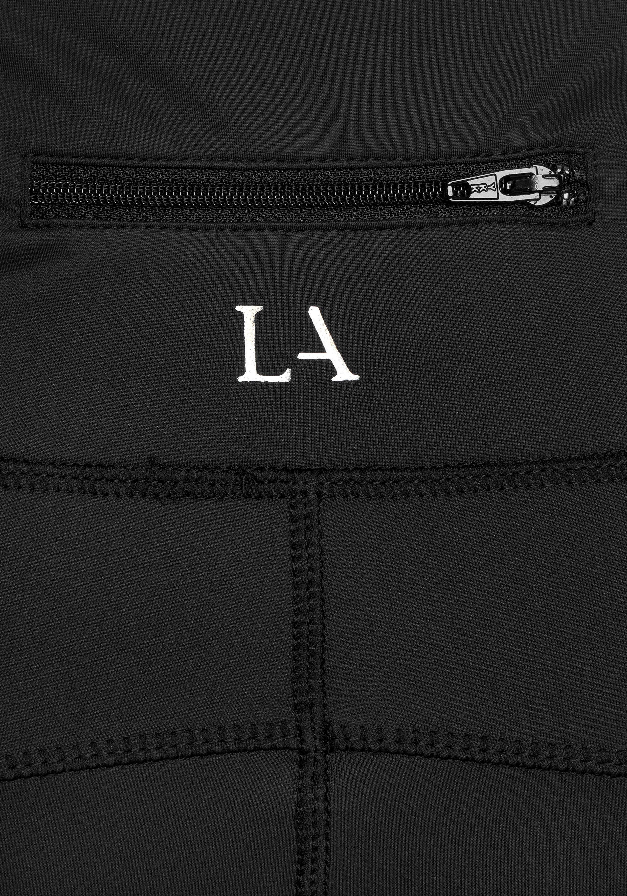 Sport Sporthosen LASCANA ACTIVE Radlerhose Basic Bottoms mit kleiner Bundtasche hinten