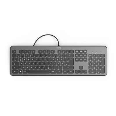 Hama Tastatur "KC-700", kabelgebunden, PC, Notebook, Laptop Keyboard PC-Tastatur (Abgesetzte Tasten/Leise Tasten)