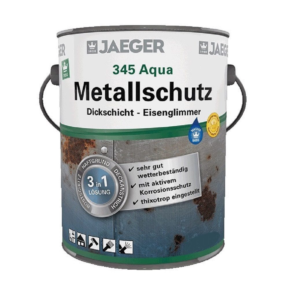 Jaegerlacke Metallschutzlack 345 Dickschicht 3in1 mit Eisenglimmer 750 ml, matt