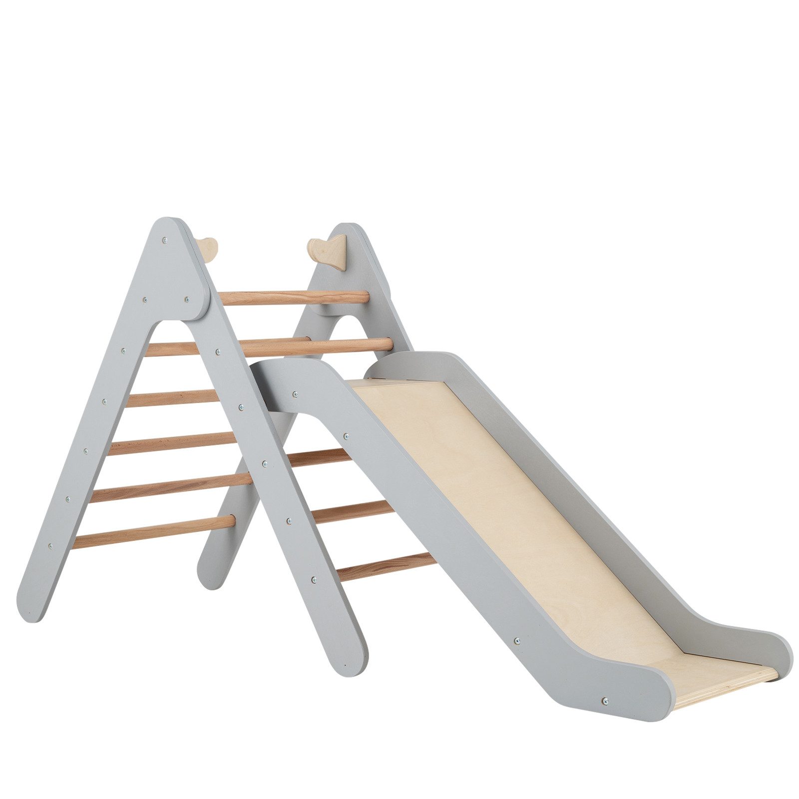 COSTWAY Klettergerüst Kletterdreieck, 2 in 1 Rutsche & Rampe günstig online kaufen