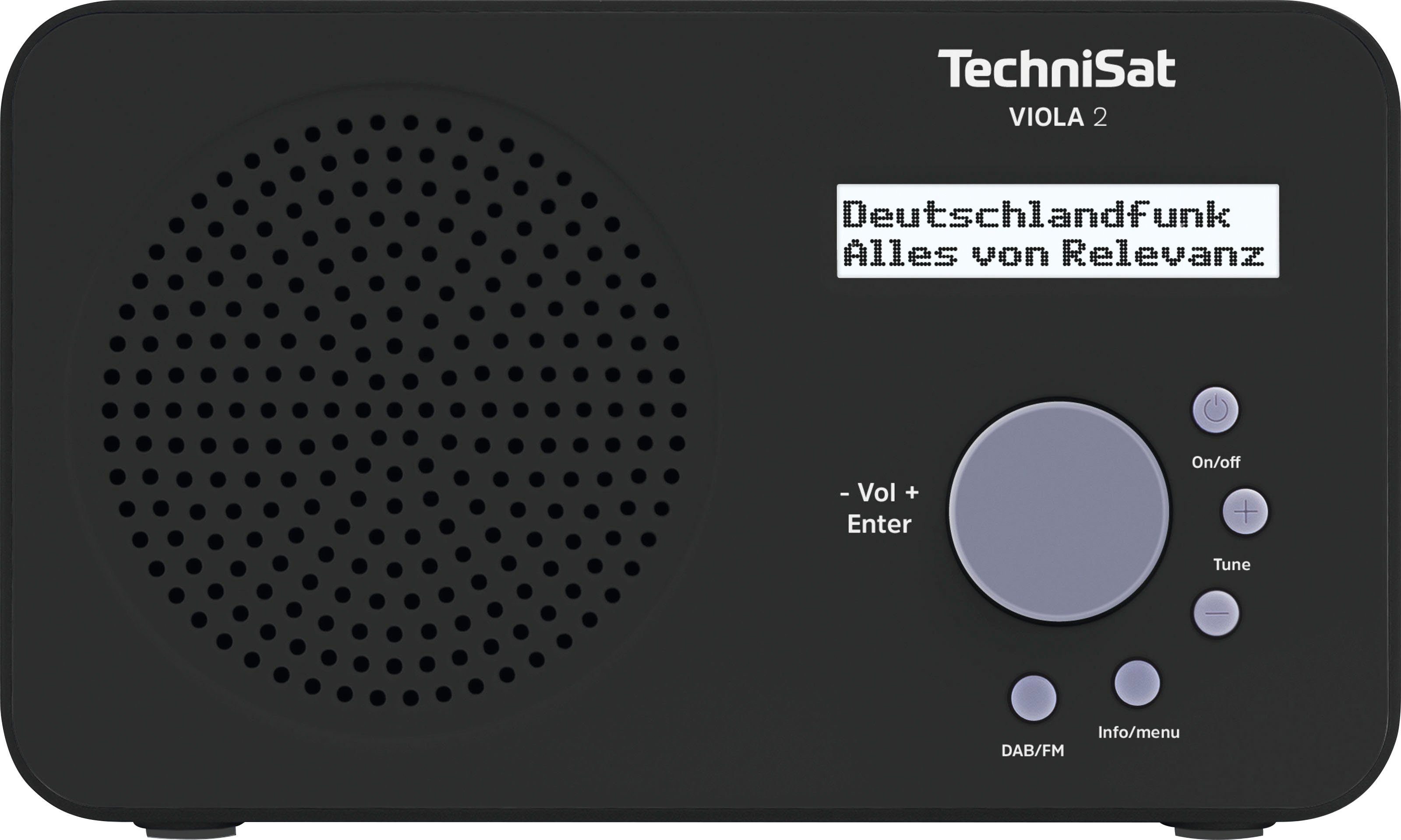 TechniSat VIOLA 2 Tragbares Digitalradio (DAB) (Digitalradio (DAB), UKW mit RDS, zweizeiliges Display, Batteriebetrieb möglich)