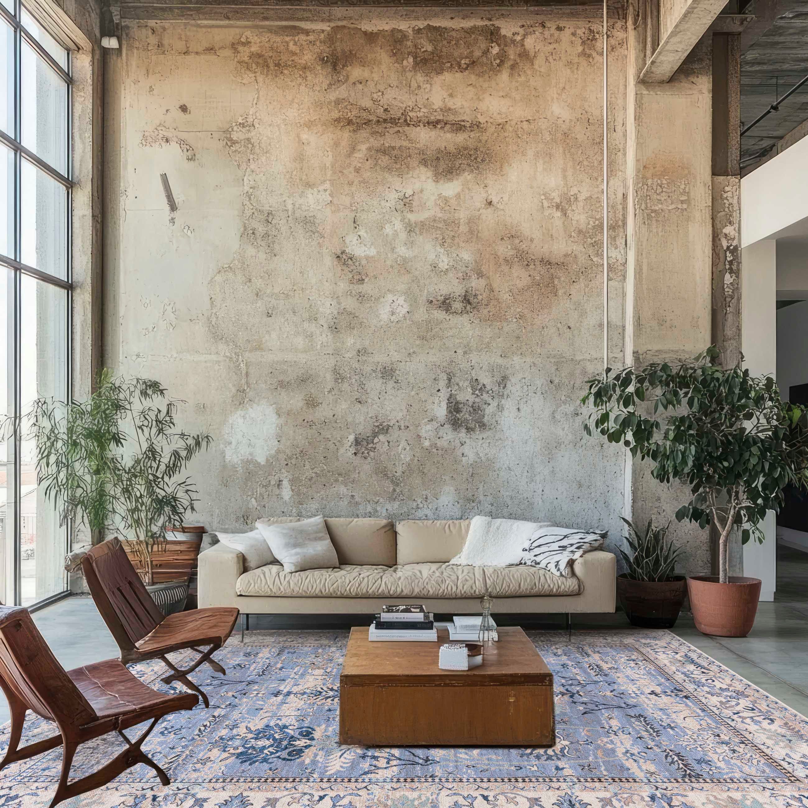 Mazovia Designteppich Boho Rahmen, Pflanzlich Wohnzimmer, Schlafzimmer, Esszimmer, Büro, 250 x 350 cm, Fußbodenheizung