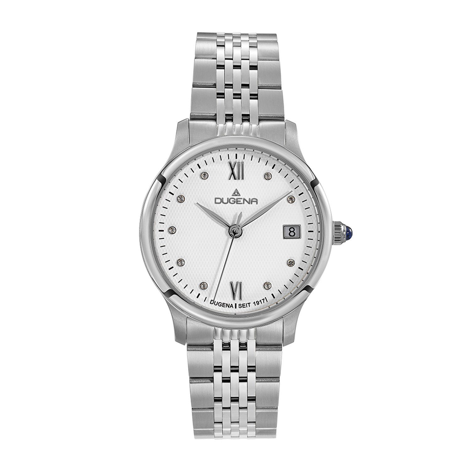 Dugena Quarzuhr Damenuhr 4461084 Florenz, Quarz, weißes Zifferblatt, Edelstahl, Saphirglas