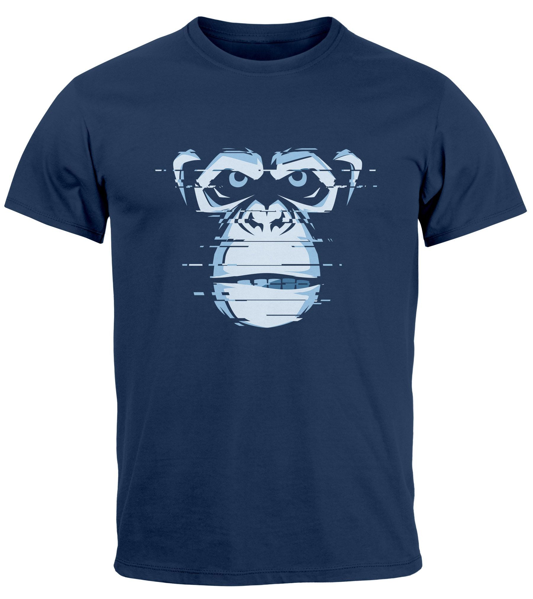 Neverless Print-Shirt Herren T-Shirt Brustprint Affe günstig online kaufen