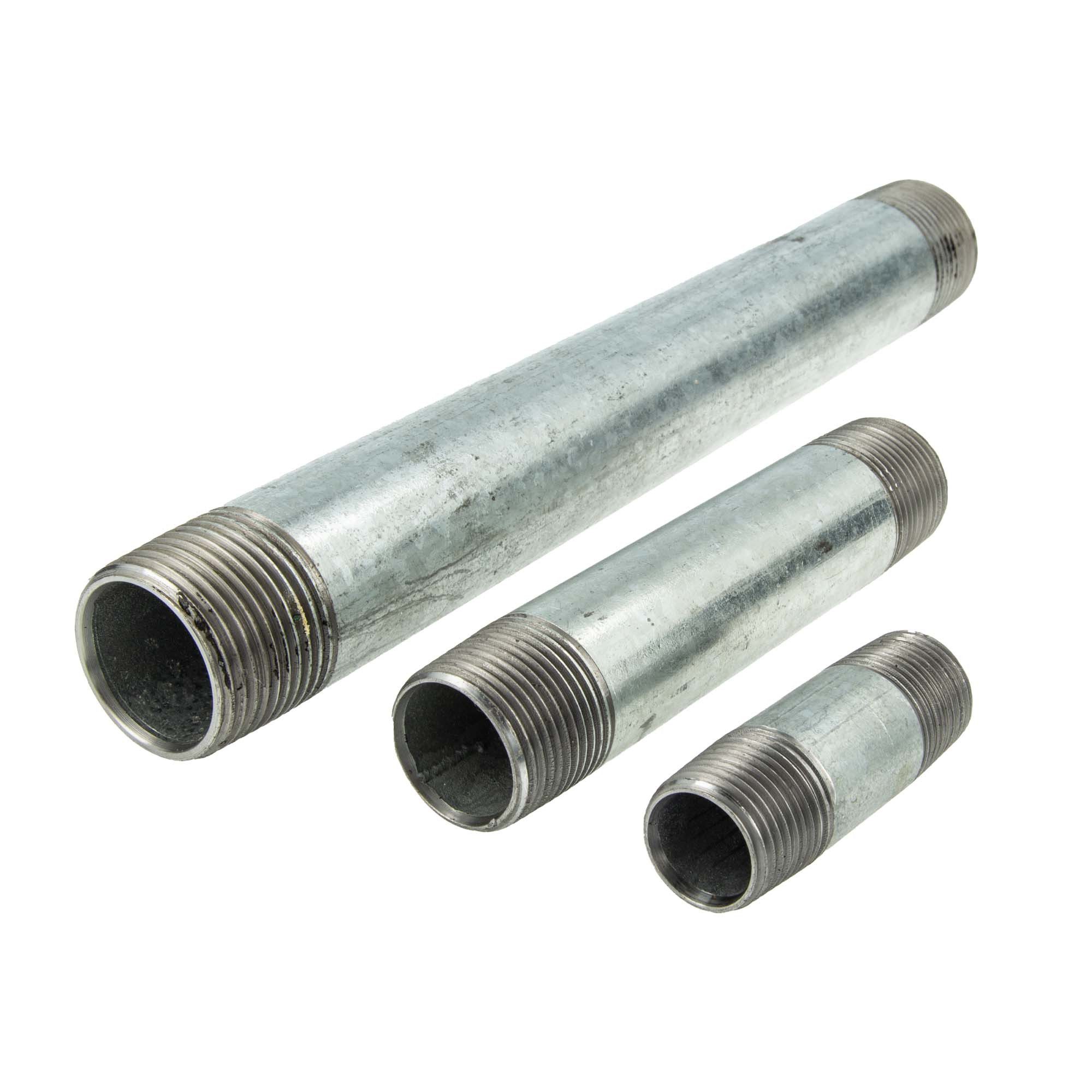 GEBO Gewindefitting Rohrdoppelnippel - Langnippel Stahl verzinkt, 3/4 Zoll