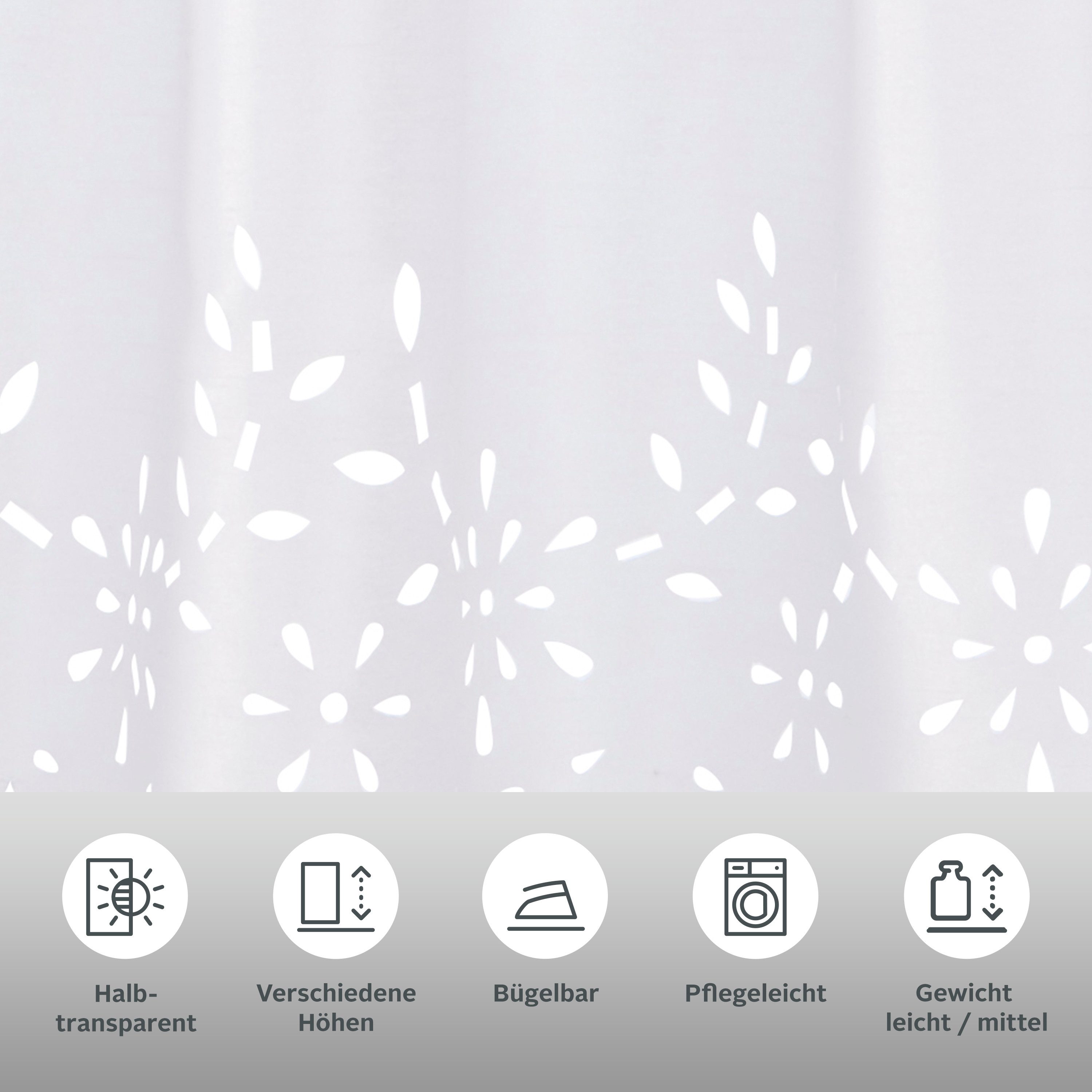 OTTO home Scheibengardine Neapel (1 St), Stangendurchzug, halbtransparent, Taft, halbtransparent, Seiden Optik