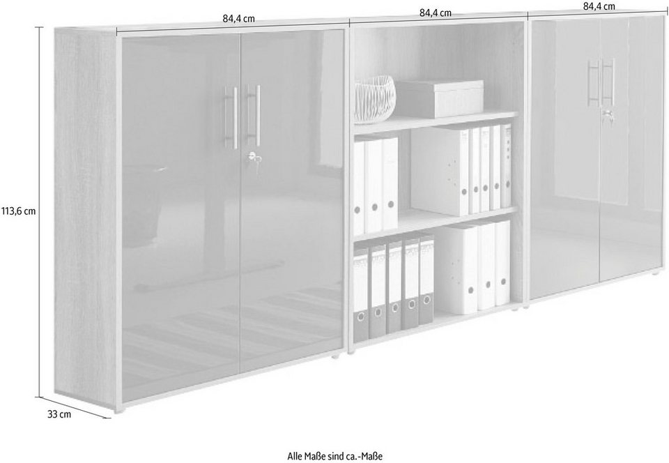 BMG Möbel Büro-Set Tabor, (Set, 3-St), In vielen Farben erhältlich