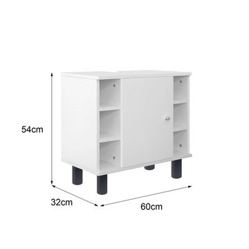ML-DESIGN Badezimmer-Set Badmöbel-Set Badezimmerset Badezimmerschrank Badschrank, (2-Teilig), 2er Set Modernen Stil Weiß MDF-Spanplatte viel Stauraum