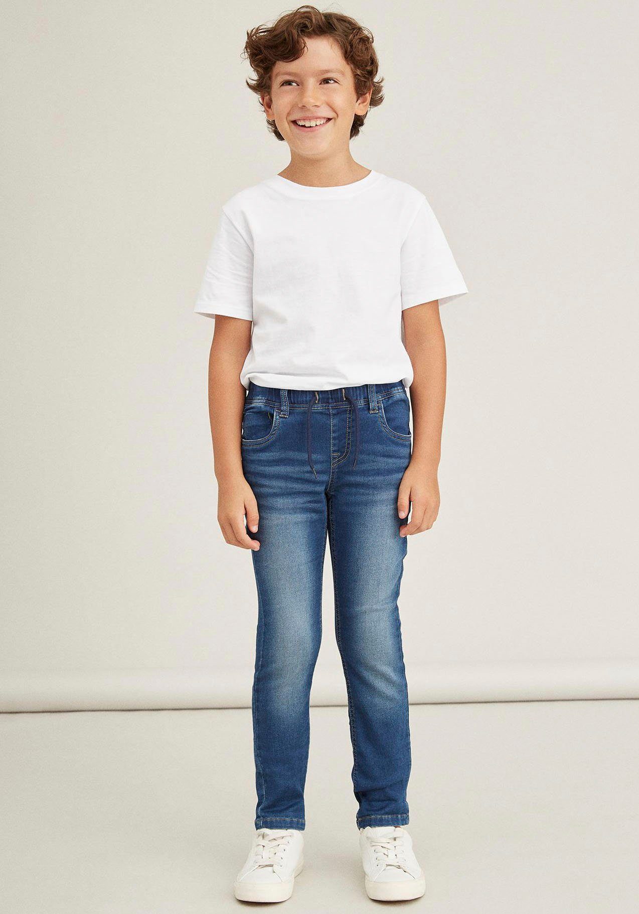 in mit NKMROBIN Name der DNMTHAYERS Schlupfform Zugband Gummizug Lässige und 3454, Taille Stretch-Jeans It