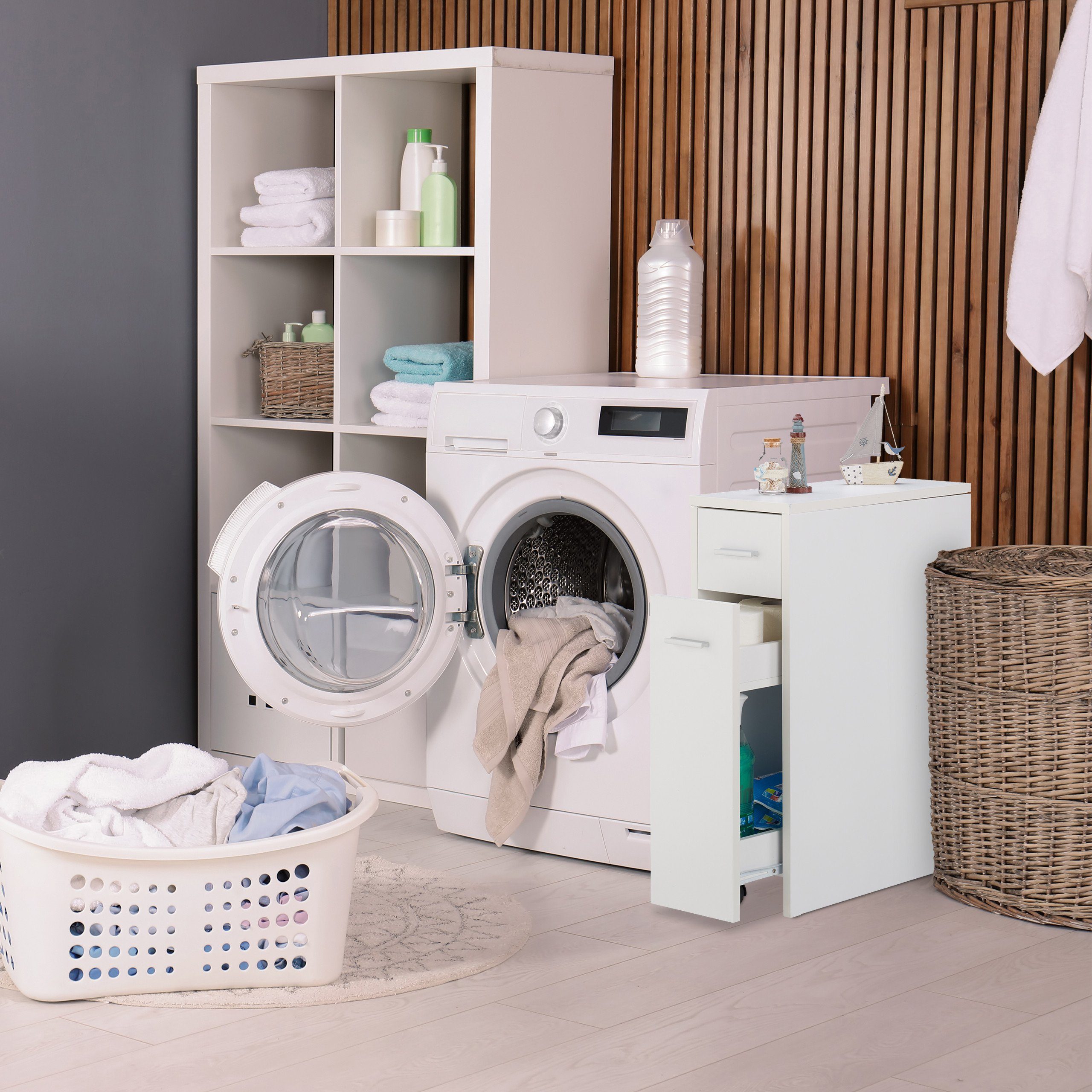 relaxdays Regal Weißer Nischenschrank günstig online kaufen