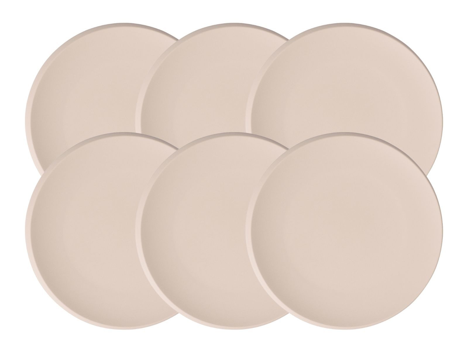 Villeroy & Boch Teller-Set NewMoon beige Frühstücksteller 24 cm Set6, Premium Porcelain