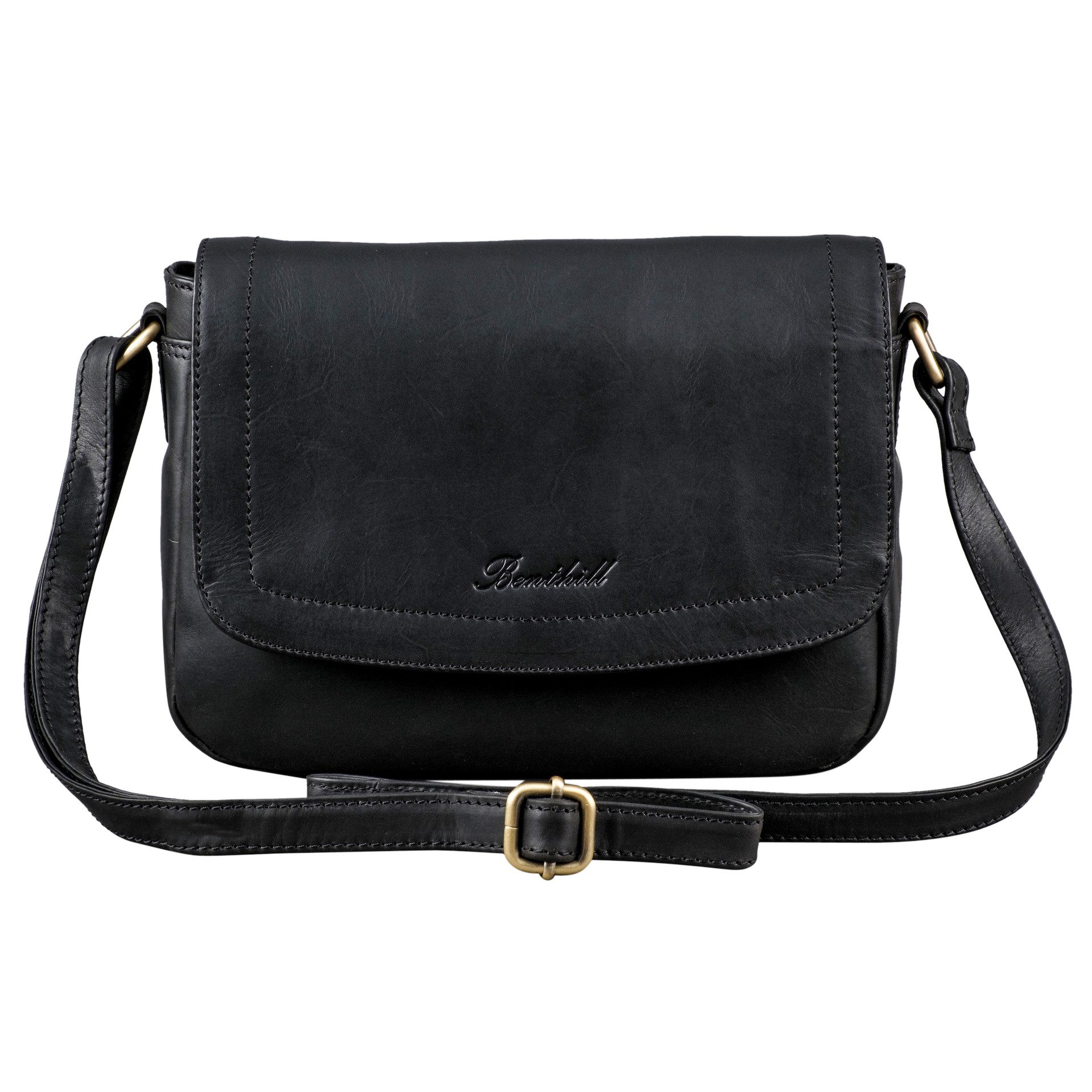 Benthill Umhängetasche Damen Echt Leder Handtasche Umhängetasche Schultertasche Vintage Bag, Schultergurt / Umhängegurt Reißverschlussfach